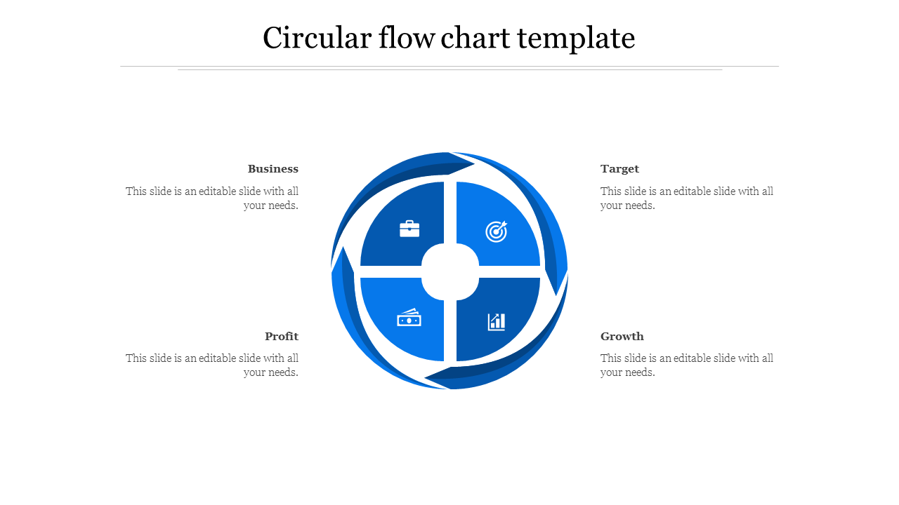 circular flow chart template-Blue